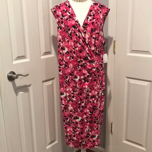 Jasper pink floral print faux wrap dressing